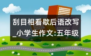 刮目相看歇后語改寫_小學生作文:五年級