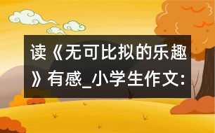 讀《無可比擬的樂趣》有感_小學(xué)生作文:五年級