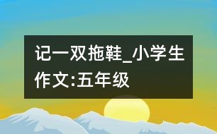 記一雙拖鞋_小學(xué)生作文:五年級