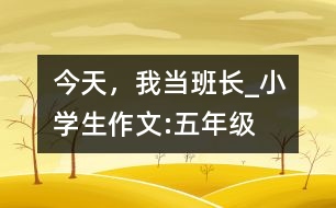 今天，我當(dāng)班長_小學(xué)生作文:五年級(jí)