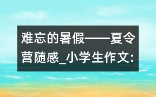 難忘的暑假――夏令營(yíng)隨感_小學(xué)生作文:五年級(jí)