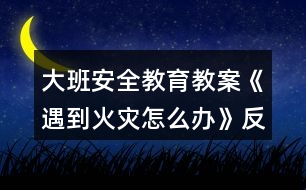 大班安全教育教案《遇到火災(zāi)怎么辦》反思