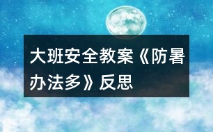 大班安全教案《防暑辦法多》反思