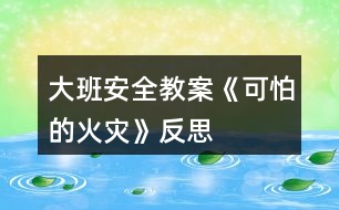 大班安全教案《可怕的火災(zāi)》反思