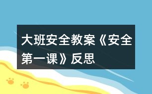 大班安全教案《安全第一課》反思