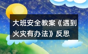 大班安全教案《遇到火災有辦法》反思