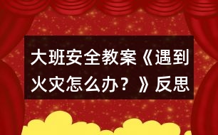 大班安全教案《遇到火災(zāi)怎么辦？》反思