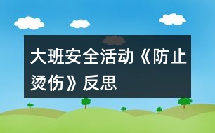 大班安全活動《防止?fàn)C傷》反思