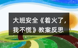 大班安全《著火了，我不慌》教案反思