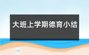 大班上學期德育小結