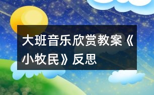 大班音樂欣賞教案《小牧民》反思