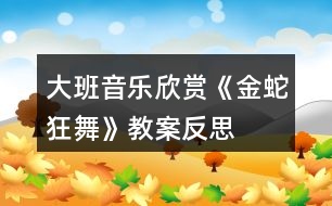 大班音樂欣賞《金蛇狂舞》教案反思