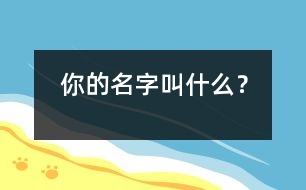 你的名字叫什么？