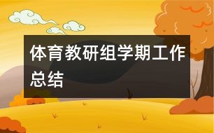 體育教研組學期工作總結