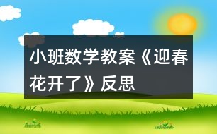 小班數(shù)學(xué)教案《迎春花開(kāi)了》反思