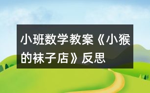 小班數(shù)學(xué)教案《小猴的襪子店》反思