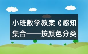 小班數(shù)學(xué)教案《感知集合――按顏色分類》反思