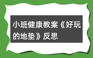 小班健康教案《好玩的地墊》反思