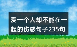 愛(ài)一個(gè)人卻不能在一起的傷感句子235句