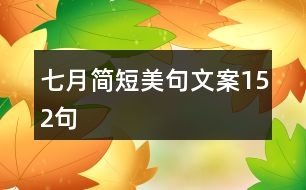 七月簡(jiǎn)短美句文案152句