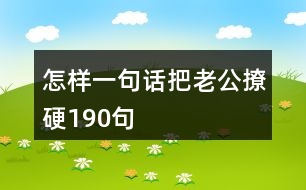 怎樣一句話把老公撩硬190句