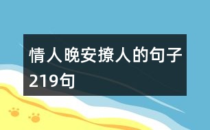 情人晚安撩人的句子219句