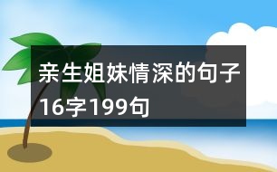 親生姐妹情深的句子16字199句