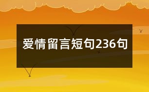 愛情留言短句236句