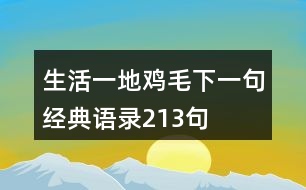 生活一地雞毛下一句經(jīng)典語(yǔ)錄213句