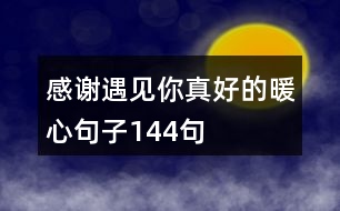 感謝遇見你真好的暖心句子144句