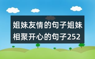 姐妹友情的句子姐妹相聚開心的句子252句