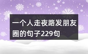 一個(gè)人走夜路發(fā)朋友圈的句子229句