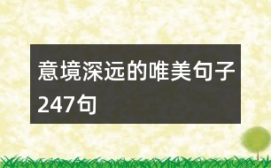 意境深遠的唯美句子247句