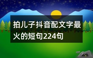 拍兒子抖音配文字最火的短句224句