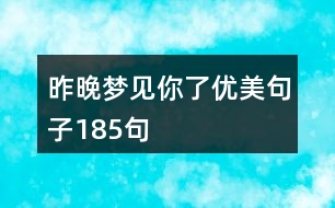 昨晚夢見你了優(yōu)美句子185句