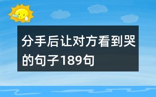 分手后讓對(duì)方看到哭的句子189句