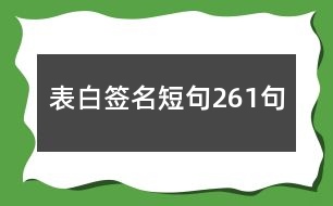 表白簽名短句261句