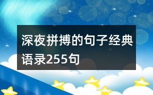 深夜拼搏的句子經(jīng)典語(yǔ)錄255句