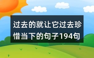 過(guò)去的就讓它過(guò)去,珍惜當(dāng)下的句子194句