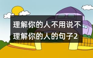 理解你的人不用說,不理解你的人的句子261句