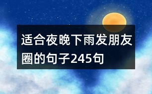 適合夜晚下雨發(fā)朋友圈的句子245句