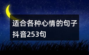 適合各種心情的句子抖音253句