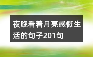 夜晚看著月亮感慨生活的句子201句