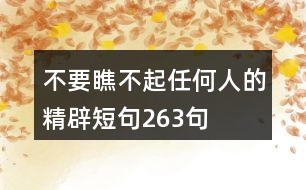 不要瞧不起任何人的精辟短句263句