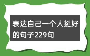 表達自己一個人挺好的句子229句