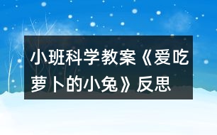 小班科學(xué)教案《愛吃蘿卜的小兔》反思