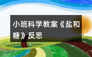 小班科學教案《鹽和糖》反思