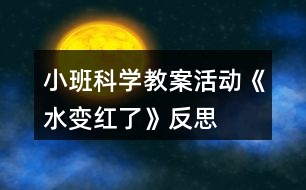 小班科學(xué)教案活動《水變紅了》反思