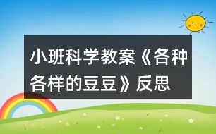 小班科學教案《各種各樣的豆豆》反思