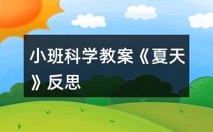 小班科學教案《夏天》反思